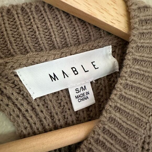 Mable Sloan Knit Oversized Sweater Romper Taupe Brown Size S / M - Picture 4 of 9